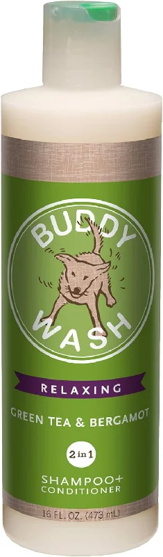 Buddy Wash 2-in-1 Dog Shampoo & Conditioner (Green Tea & Bergamot) - 16oz