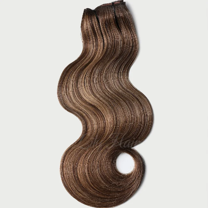 #2-12 Highlights Clip-in Hair Extensions-1Pc.Sextuple Wefts