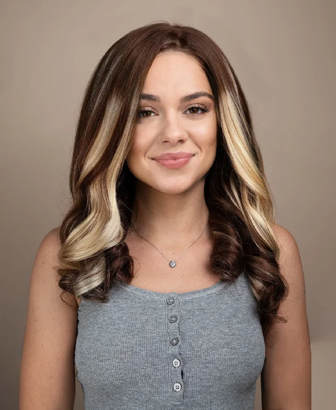 lace front human wig - 20" chunky highlights.