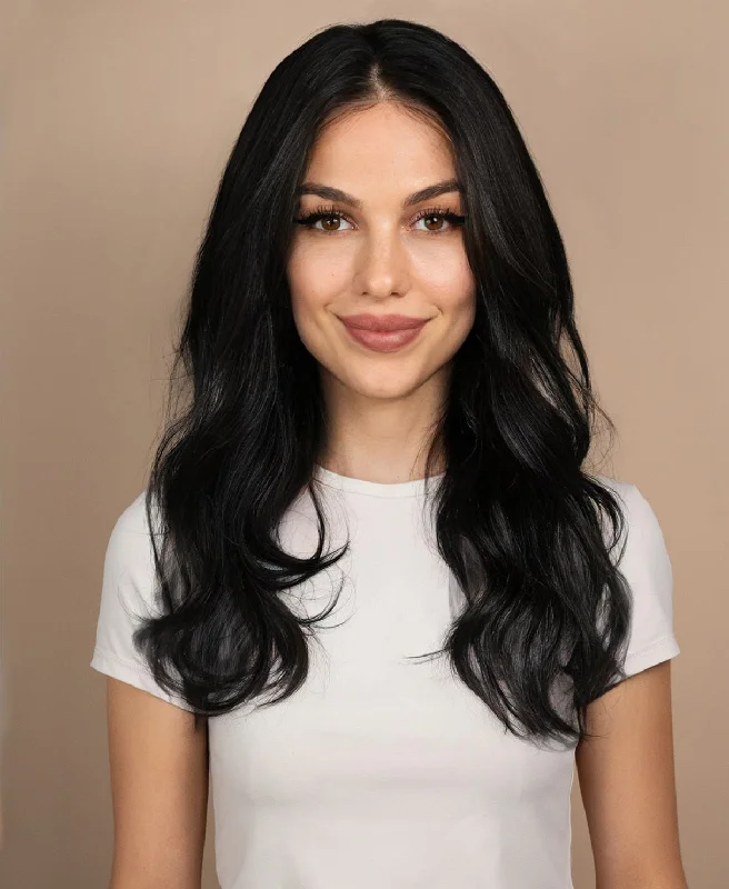 full lace human wig - 20" natural black.