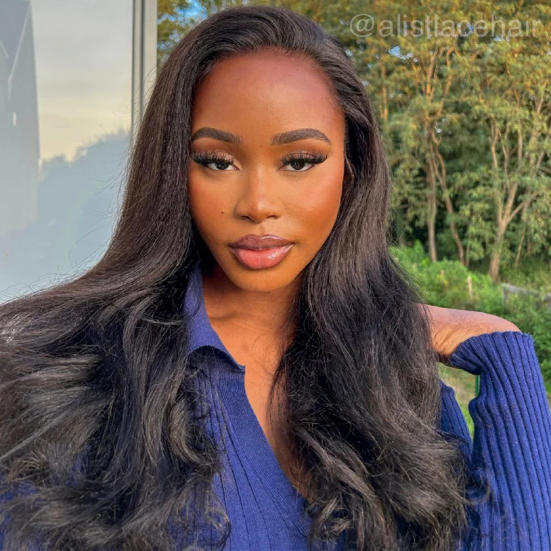 The JASMAY - Human Hair Light Yaki Straight 150% Density Glueless HD Lace Wig