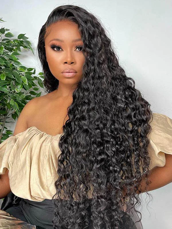 Top Virgin Human Hair Full HD Lace Deep Curly Hair With Bleached Knots CF370