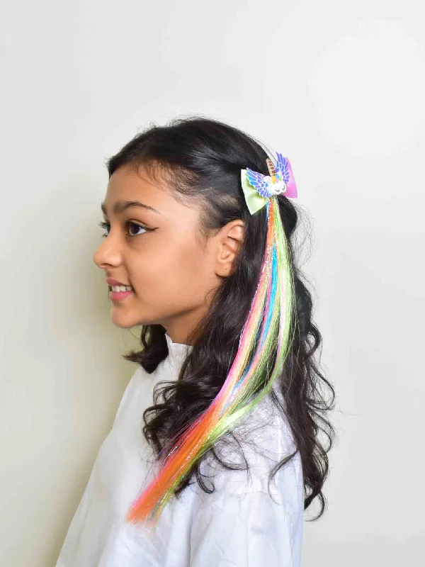 Unicorn Clip in coloured hair extensions for kids