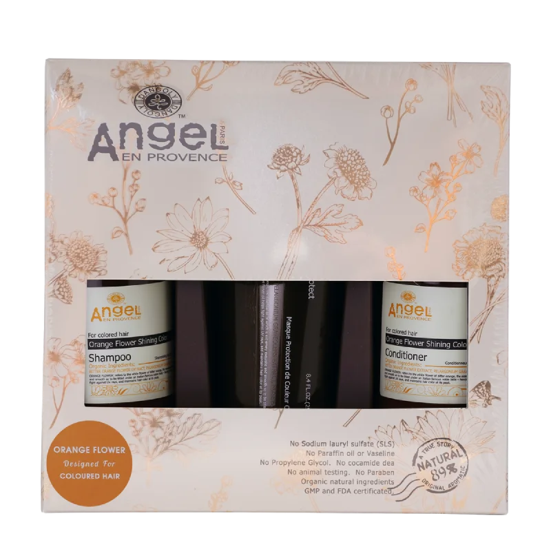 Angel En Provence Orange Flower Shining Colour Trio with Orange Flower Hair Mask Gift Pack