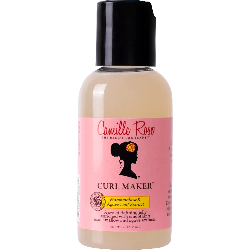 Camille Rose Curl Maker | Nourishing Curly Hair Gel with Aloe and Marshmallow Root for All Hair Types, 2 oz