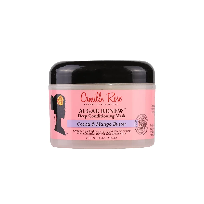 Camille Rose Algae Renew Deep Conditioning Hair Mask with Blue Green Algae, Mango Butter & Peppermint, for Strengthening & Moisturizing, 8 oz