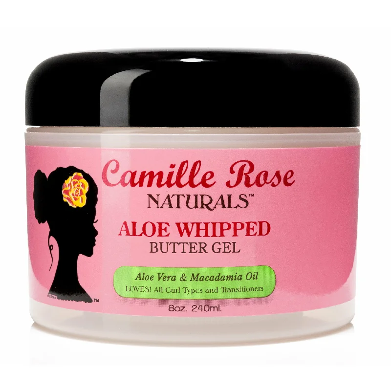 Camille Rose Aloe Whipped Butter Hair Styling Gel - Nourishing Aloe Vera & Macadamia Oil for Moisture & Light Hold, 8 oz