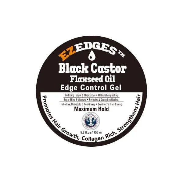 Oh Yes EzEdges Edge Control Gel - BLACK CASTOR FLAXSEED OIL 5.3 oz- (C)