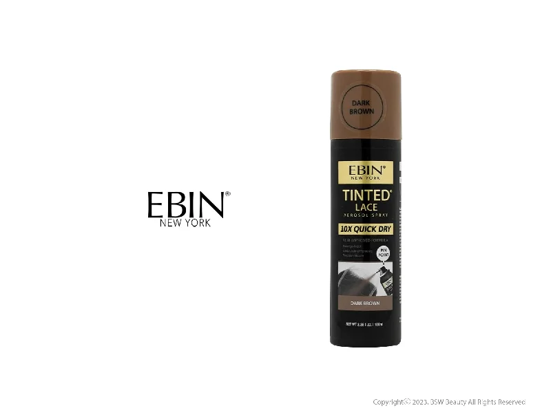 EBIN NEW YORK QUICK DRY TINTED LACE SPRAY DARK BROWN 3.38OZ