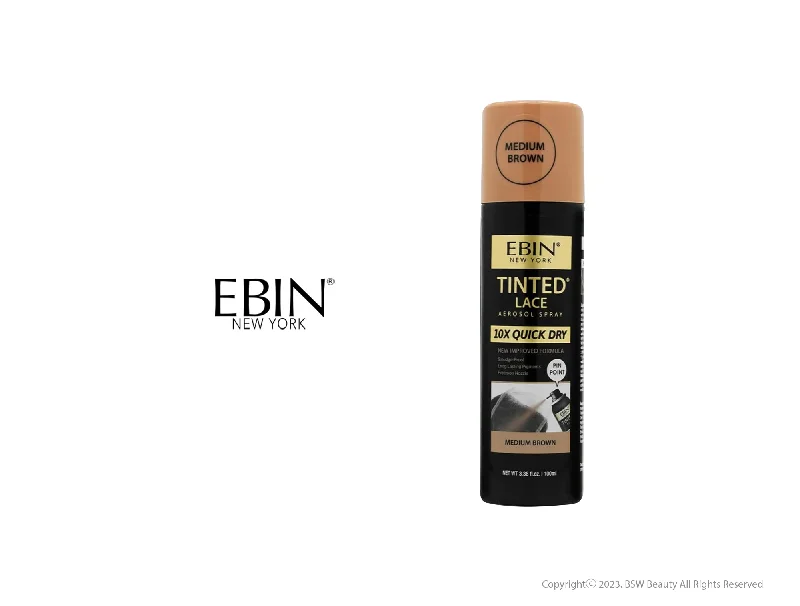 EBIN NEW YORK QUICK DRY TINTED LACE SPRAY MEDIUM BROWN 3.38OZ