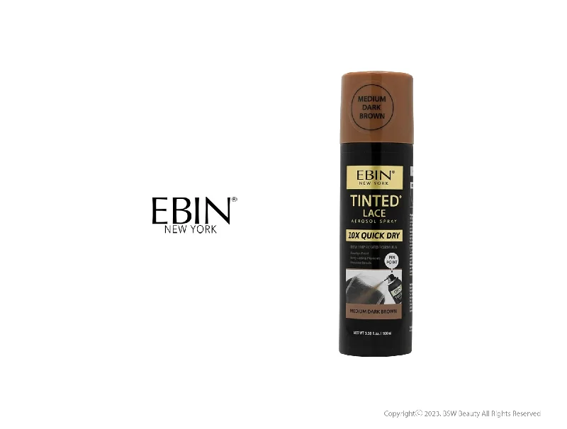 EBIN NEW YORK QUICK DRY TINTED LACE SPRAY MEDIUM DARK BROWN 3.38OZ