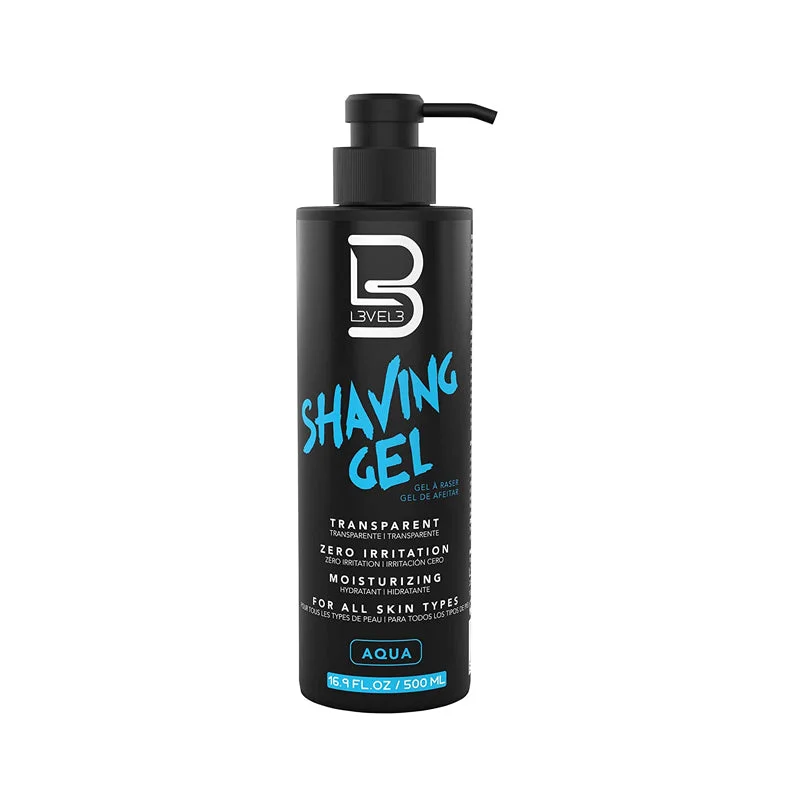 L3VEL3 Transparent Shaving Gel Aqua 16.9oz