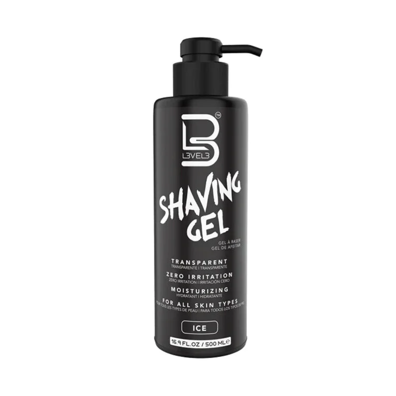 L3VEL3 Transparent Shaving Gel Ice 16.9oz