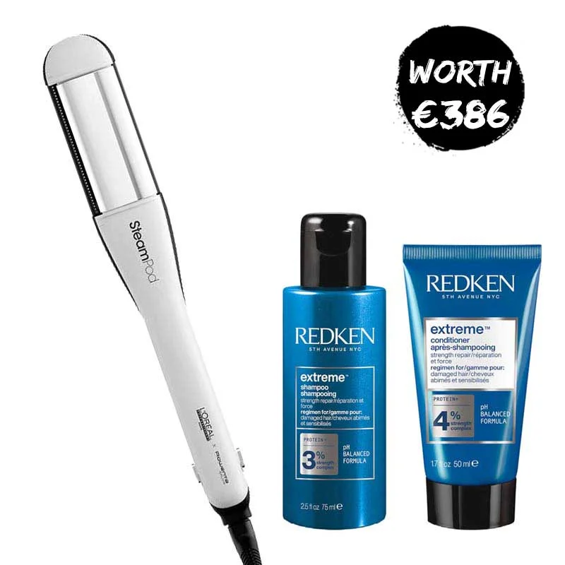 L'Oréal Professionnel Steampod 4.0 + FREE Redken Extreme Shampoo & Conditioner Minis