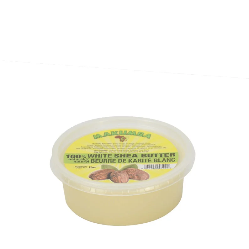 MAKUMBA 100% NATURAL SHEA BUTTER [WHITE MELTED] 8oz