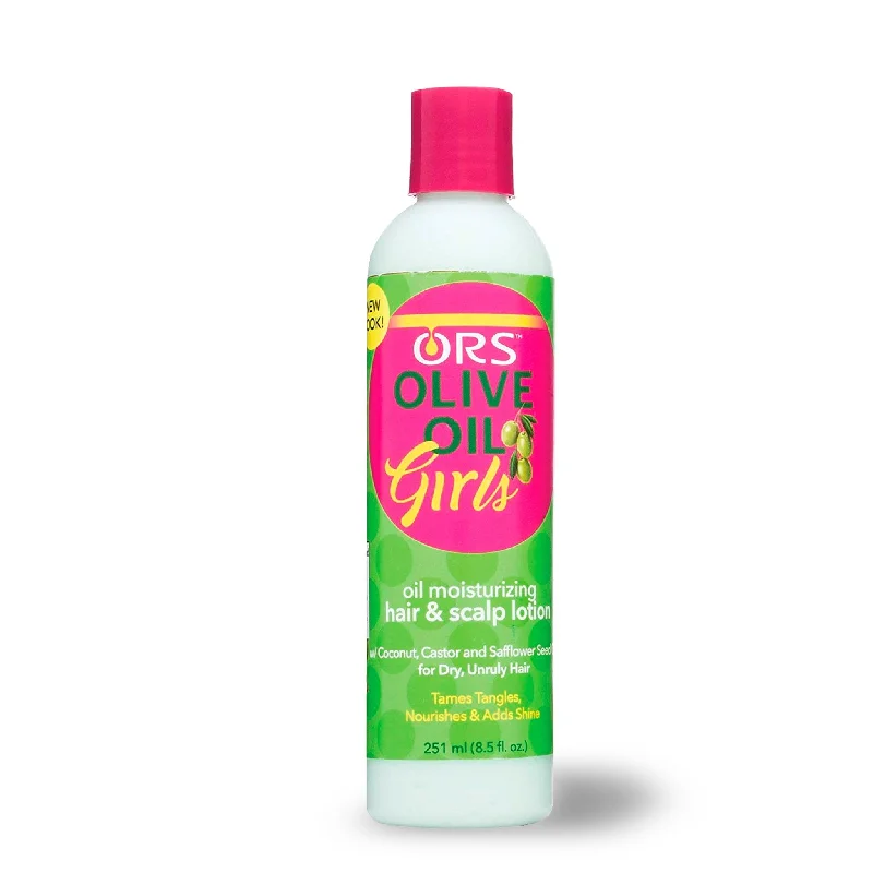 ORS Olive Oil Girls Oil Moisturizing Hair and Scalp Lotion  with Coconut, Castor and Safflower Seed (8.5 oz)