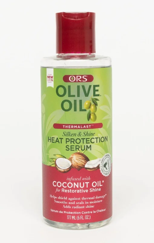 ORS Olive Oil Heat Protection Hair Serum infused with Coconut Oil for Restorative Shine (6.0 oz)