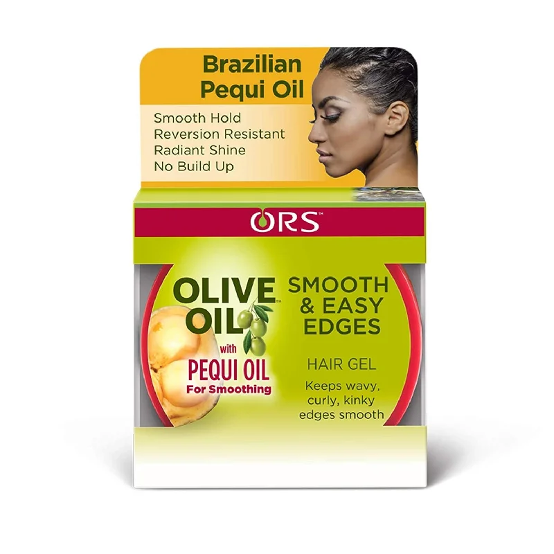 ORS Olive Oil Style & Sculpt Edge Control Hair Gel infused with Sweet Almond Oil for Strengthening (2.2 oz)