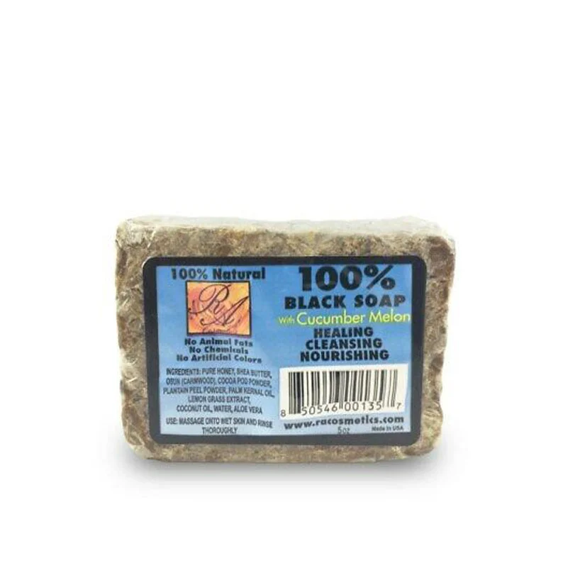 RA COSMETICS 100% Black Soap [Cucumber Melon] 5Oz