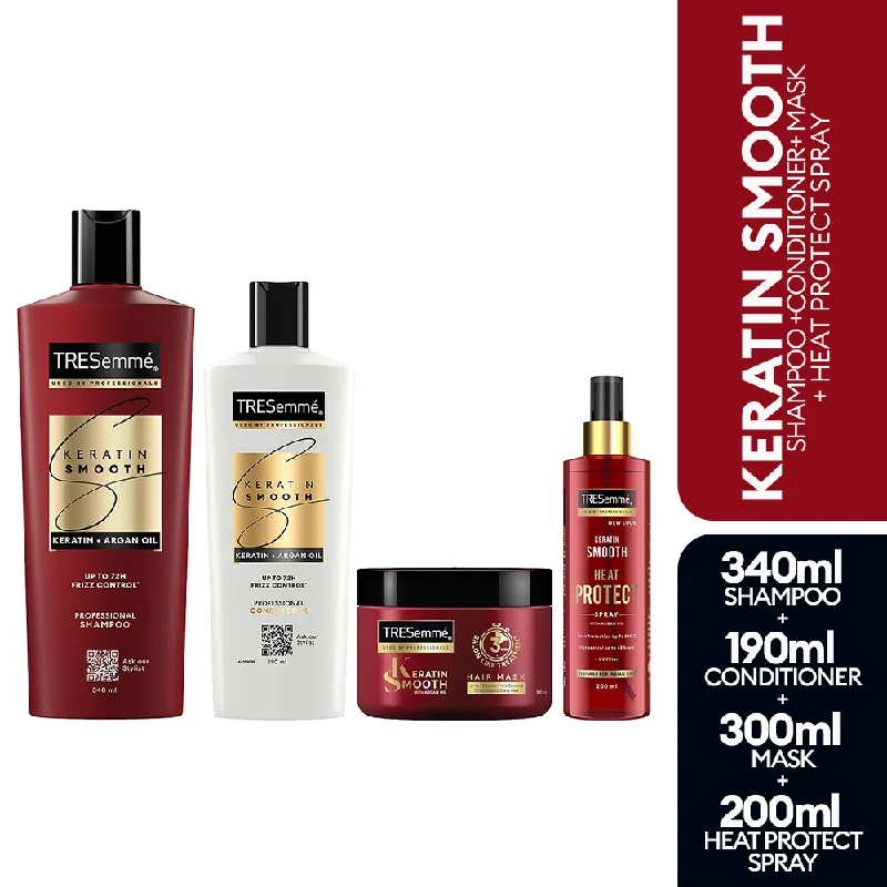 TRESemme Keratin Smooth Shampoo 340ml + Keratin Smooth Cond. 190ml + Keratin Smooth Mask 300ml + Keratin Heat Protect Spray 200ml